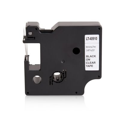 Alternativ-P-Touch für Dymo 40910 / S0720670 schwarz transparent