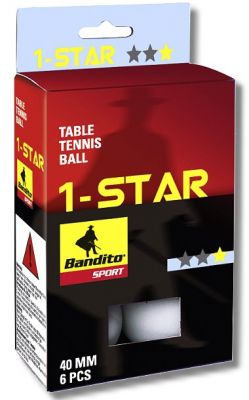 Tischtennis-Bälle Bandito 1 star 6 Stück weiß 