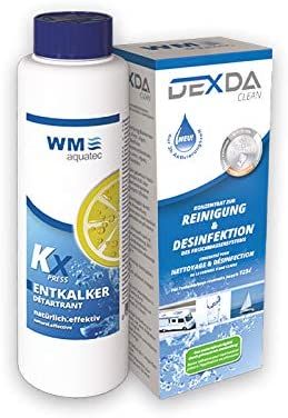 WM aquatec Desinfektions- und Entkalkungsset für Frischwasseranlagen in Wohnwagen, Wohnwagen und Booten.