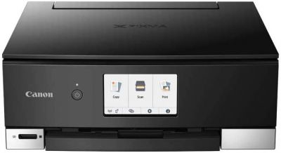 Canon PIXMA TS8350 Drucker Farbtintenstrahl Multifunktionsgerät DIN A4 (Drucken, Scannen, Kopieren, 4.800 x 1.200 dpi, 6 separate Tinten, USB, WLAN, Duplexdruck, 2 Papierzuführungen), schwarz 