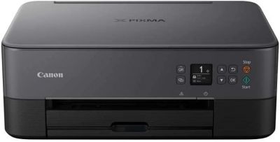 Canon PIXMA TS5350 Drucker Farbtintenstrahl Multifunktionsgerät DIN A4 (Scanner, Kopierer, OLED, 4.800 x 1.200 dpi, USB, WLAN, Duplexdruck, 2 Papierzuführungen), schwarz