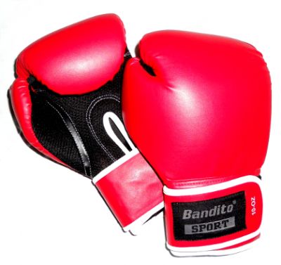 Boxhandschuh "Bandito", schwarz/rot | 12 Uz.