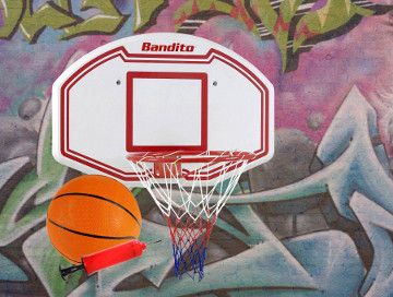 Basketball-Rückwand Winner, Set inkl. B-Ball und Ballpumpe