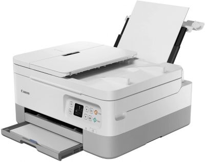 Canon PIXMA TS7451a Farbtintenstrahldrucker Multifunktionsdrucker DIN A4 (Scanner, Kopierer, Fotodrucker, OLED, 4.800 x 1.200 DPI, USB, WLAN, Print App, Duplexdruck, 2 Papierzuführungen), weiß 