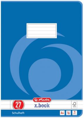 Herlitz 3322708 Schulheft (A4, Lineatur 27) 16 Blatt, 10er Packung