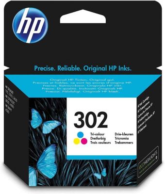 HP 302 Farbe Original Druckerpatrone (für HP Deskjet 1110, 2130, 3630, HP OfficeJet 3830, 4650, 5230, HP ENVY 4520)