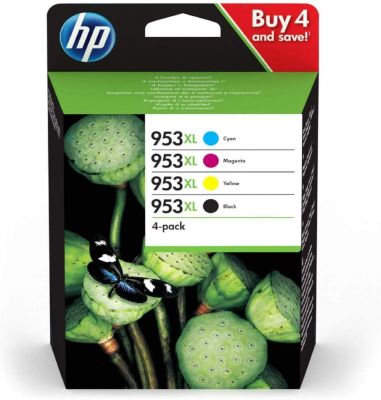 HP 953XL Multipack Druckerpatronen (mit hohe Reichweite für HP Officejet Pro) Schwarz, Magenta, Gelb, Cyan 