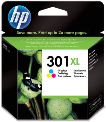 HP 301XL (CH564EE) Original Druckerpatrone Farbe mit hoher Reichweite für HP DeskJet 10xx, 15xx, 20xx, 25xx, 30xx, HP ENVY 45xx, 55xx, HP OfficeJet 26xx, 46xx 