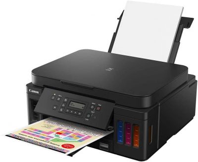 Canon PIXMA G6050 MegaTank Drucker nachfüllbares Tintenstrahl Multifunktionsgerät DIN A4 (Scanner, Kopierer, WLAN, LAN, Duplexdruck, große Tintentanks, hohe Reichweite, niedrige Seitenkosten), schwarz 