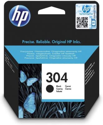 HP 304 Schwarz Original Druckerpatrone für HP DeskJet 2630, 3720, 3720, 3720, 3730, 3735, 3750, 3760; HP ENVY 5020, 5030, 5032