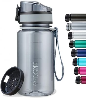 720°DGREE Trinkflasche “uberBottle“ softTouch +Sieb - 350ml, 500ml, 650ml, 1000ml, 1,5l - BPA-Frei - Wasserflasche für Uni, Sport, Fitness, Fahrrad, Outdoor - Leichte Tritan Sportflasche