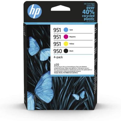 HP 950/951 (6ZC65AE) Multipack Original Druckerpatronen 1xBlau, 1xRot, 1xGelb, 1xSchwarz für HP OfficeJet Pro 251, 276, 8100, 86xx, HP Officejet Pro 8600 Plus e-All-in-One