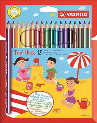 Dreikant-Buntstift - STABILO Trio dick - 18er Pack - mit 18 verschiedenen Farben