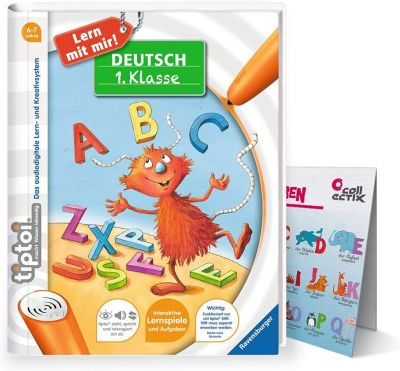 Ravensburger tiptoi ® Buch | Deutsch 1. Klasse - Mein Lern-Spiel-Abenteuer + ABC Buchstaben Lernen - Poster mit Tieren, Tip TOI, Schule, Lesen 