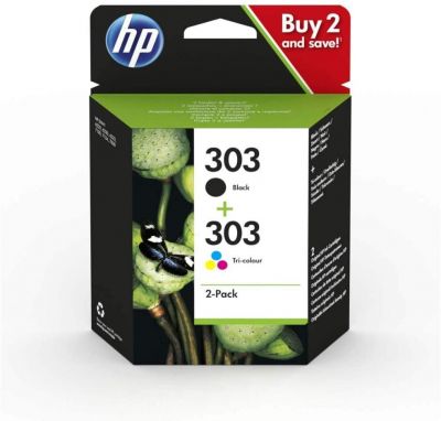 HP 303 (3YM92AE) Original Druckerpatronen Multipack (1xSchwarz, 1xFarbe) für HP ENVY 6200, 7100, 7134, 7220e, 7221e, 7224e, 7800, 7900e HP Tango Printer 