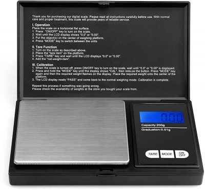 Defurhome 200g / 0,01g Taschenwaage, mit beleuchteter LCD-Anzeige Digitale Waage Feinwaage Digitalwaage/Goldwaage/Münzwaage