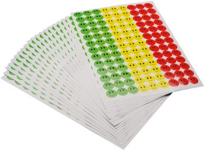 ONUPGO 2340 Happy Face Incentive-Aufklebern Kreis-Punkte-Etiketten, 19 mm runder Verhaltensaufkleber Kreis-Lehrer-Etiketten, ideal für Lehrer, Eltern, Kunsthandwerk, Belohnungskarten 