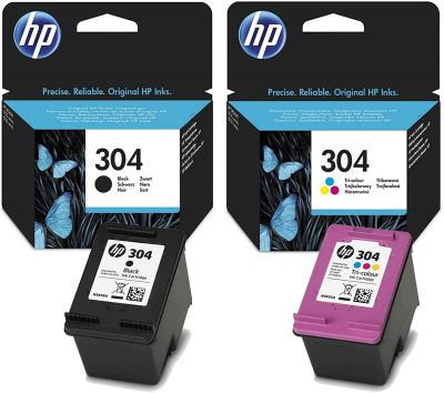 Bipack mit Original HP 304 Tonerkartuschen, 1 x Schwarz N9K06AE + 1 x Farbe N9K05AE 