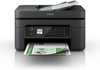 Epson WorkForce WF-2840DWF 4-in1-Tintenstrahl-Multifunktionsgerät, Drucker (Scannen, Kopieren, Fax, WiFi, ADF, Duplex, Einzelpatronen, DIN A4) Amazon Dash Replenishment, schwarz 