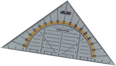 Herlitz Geometrie-Dreieck aus transparenter Kunststoff, klein