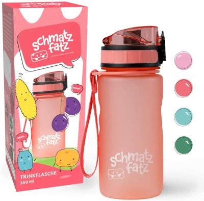Schmatzfatz Leak-Proof Sports Drinking Bottle, BPA-Free, 350 ml, Fruit Insert, 1-Click Cap, Children's Drinking Bottle for School, Nursery 