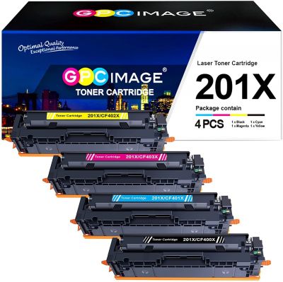 GPC Image Kompatible Tonerkartusche als Ersatz für HP 201X CF400X für Color Laserjet Pro MFP M277dw M277n M274n M277 M252dw M252n(Schwarz Cyan Gelb Magenta, 4er-Pack) 