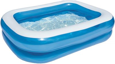 Bestway Family Pool, Pool rechteckig für Kinder, leicht aufbaubar, blau, 201 x 150 x 51 cm