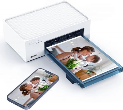 Fotodrucker Smartphone, Liene 10X15 WiFi Sofortbilddrucker für PC/iPhone/Andriod, Tintenpatronen und 20 Fotopapiers enthalten, Farbsublimationsdruck, 300DPI, Mobiler Drucker für den Heimgebrauch