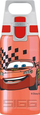 SIGG VIVA ONE Cars Kinder Trinkflasche (0.5 L), schadstofffreie Kinderflasche mit auslaufsicherem Deckel, einhändig bedienbare Wasserflasche für Kinder