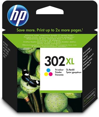 HP 302XL Farbe Original Druckerpatrone mit hoher Reichweite für HP Deskjet 1110, 2130, 3630; HP OfficeJet 3830, 4650; HP ENVY 4520