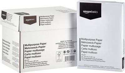 Amazon Basics Druckerpapier, DIN A4, 80 g/m², 5x500 Blatt, Weiß