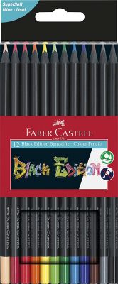 Faber-Castell Blackwood 116412 Colouring Pencils, Black Edition, Pack of 12 in Case