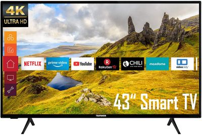Telefunken XU43K521 43 Zoll Fernseher (Smart TV inkl. Prime Video / Netflix / YouTube, 4K UHD, HDR, HD+) [Energieklasse G]
