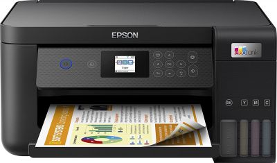 Epson EcoTank ET-2850 3-in-1 Tintenstrahl Multifunktionsgerät (Kopierer, Scanner, Drucker, DIN A4, Duplex, WiFi, Display, USB 2.0), großer Tintentank, hohe Reichweite, niedrige Seitenkosten, schwarz 