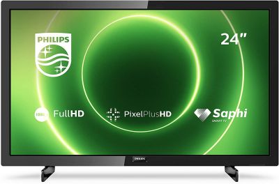 Philips 24PFS6805/12 24-Zoll Fernseher (Full HD LED TV, Pixel Plus HD, HDR 10, Saphi Smart TV, Full-Range-Lautsprecher, 3 x HDMI, 2 x USB, Ideal für Gaming) - Schwarz Glänzend [Modelljahr 2020] [Energieklasse F]