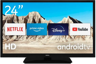 Nokia Mini Smart TV 24 Zoll Android TV (HD Ready, AV Stereo, WiFi, 12 Volt, Triple Tuner - DVB-C/S2/T2, Netflix, Prime Video, Disney+) [Energieklasse F]