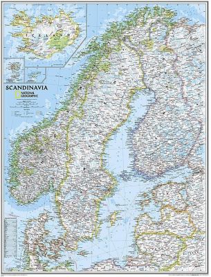Skandinavien Landkarte classic ca 58 x 76cm 