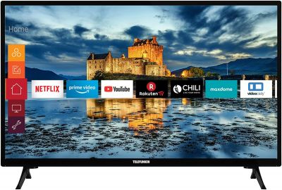 Telefunken XF32J511 32 Zoll Fernseher (Smart TV inkl. Prime Video / Netflix / YouTube, Full HD, Works with Alexa, Triple-Tuner) [Modelljahr 2021] [Energieklasse F]