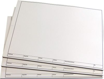1x TZ-Arbeitsblätter technisches Zeichenpapier - je Block 50 Blatt, DIN A3, Qualitäts-Offset-Papier 150g/m² (22673) 