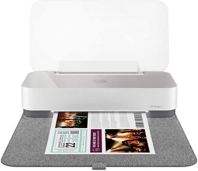 HP Tango X Smart Home Drucker (HP Instant Ink, WLAN, Bluetooth, integrierte Sprachsteuerung, graues Wrap Pad, mit 2 Monaten Instant Ink inklusive) weiß/grau 
