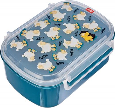 SIGIKID 25134 Brotzeitbox Farm OnTour Lunchbox BPA-frei Mädchen und Jungen Lunchbox empfohlen ab 2 Jahren blaub