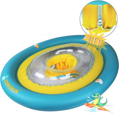 EDWEKIN® Baby Schwimmring, Mitwachsende Schwimmhilfe, Schwimmsitz, Kleinkinder ab 6 Monate bis 3 Jahre (Krokodil) 