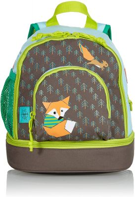 LÄSSIG Kinderrucksack mit Brustgurt Kindergartentasche Kindergartenrucksack 27 cm, 4,5 Liter oben, 1,5 Liter unten, 3 Jahre/Mini Backpack Little Tree Fox