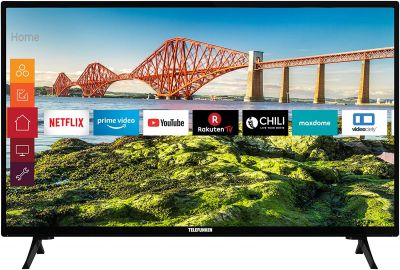 Telefunken XH24J501V 24 Zoll Fernseher (Smart TV inkl. Prime Video / Netflix / YouTube, HD ready, 12 Volt, Works with Alexa, Triple-Tuner) [Modelljahr 2021] [Energieklasse F]